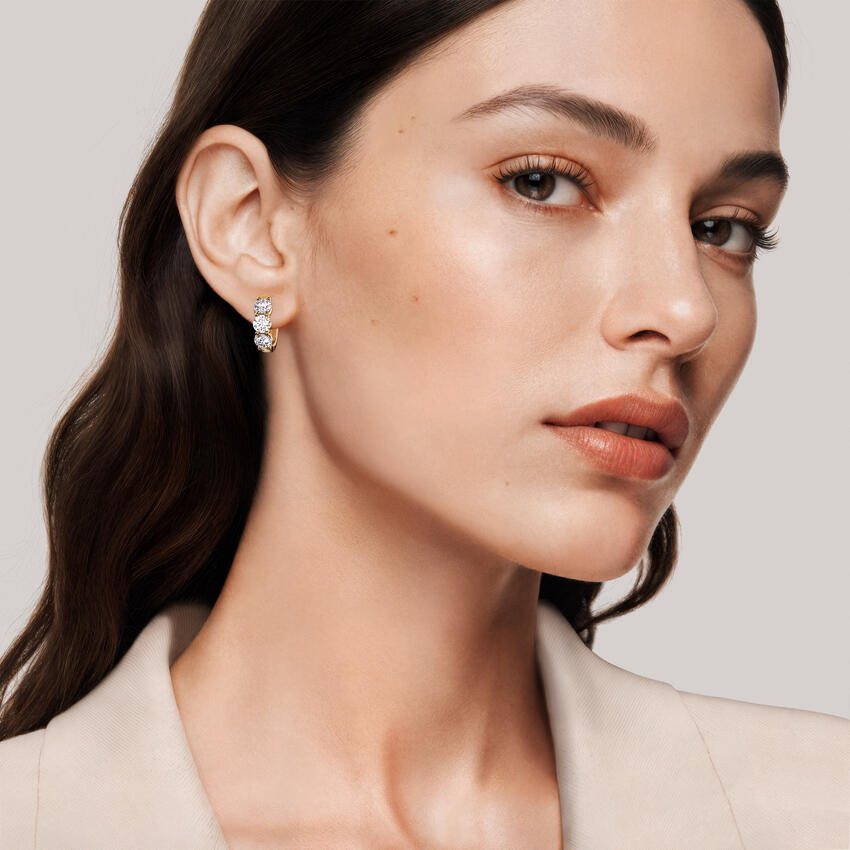 Diamond Huggie Hoops