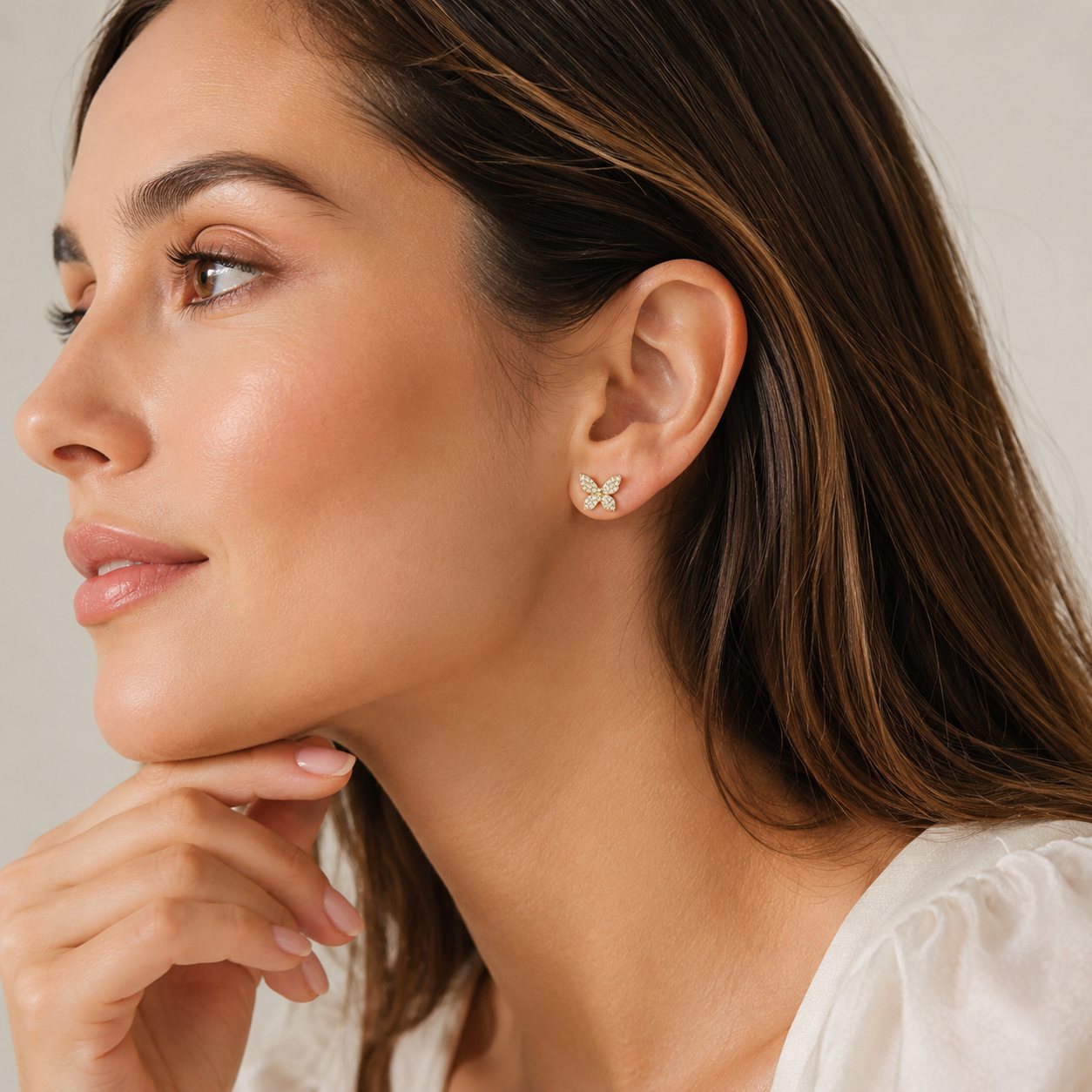 Pavé Butterfly Stud Earrings