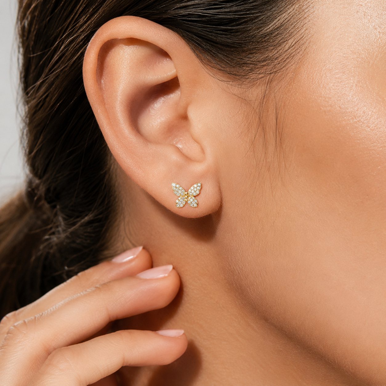 Pavé Butterfly Stud Earrings