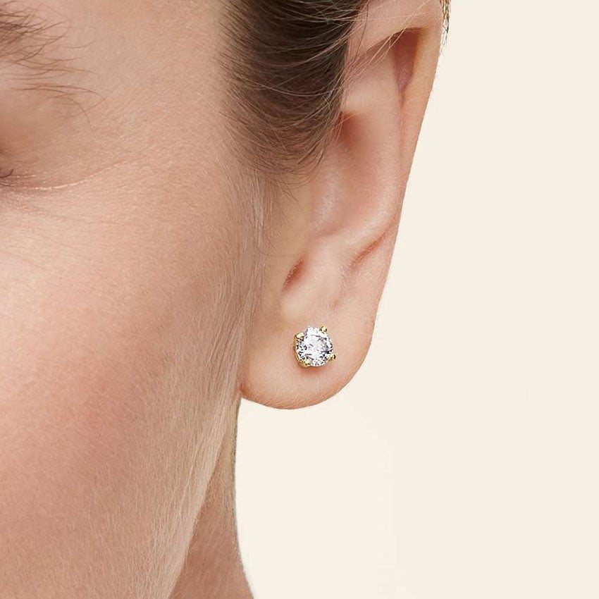 Four Prong Diamond Stud Earrings