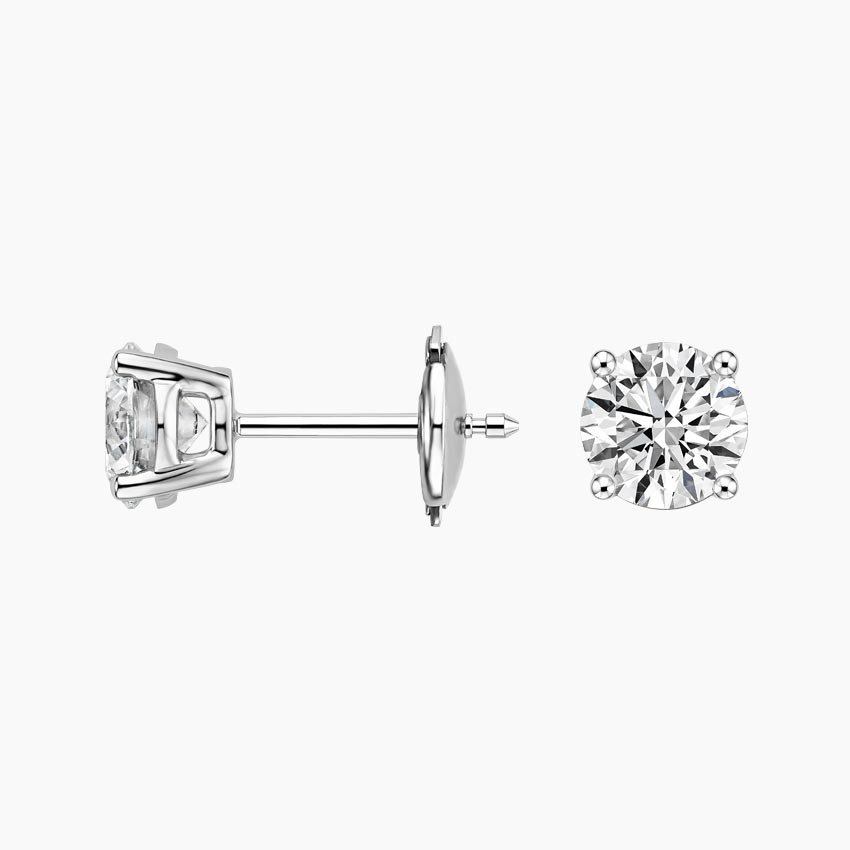Four Prong Diamond Stud Earrings