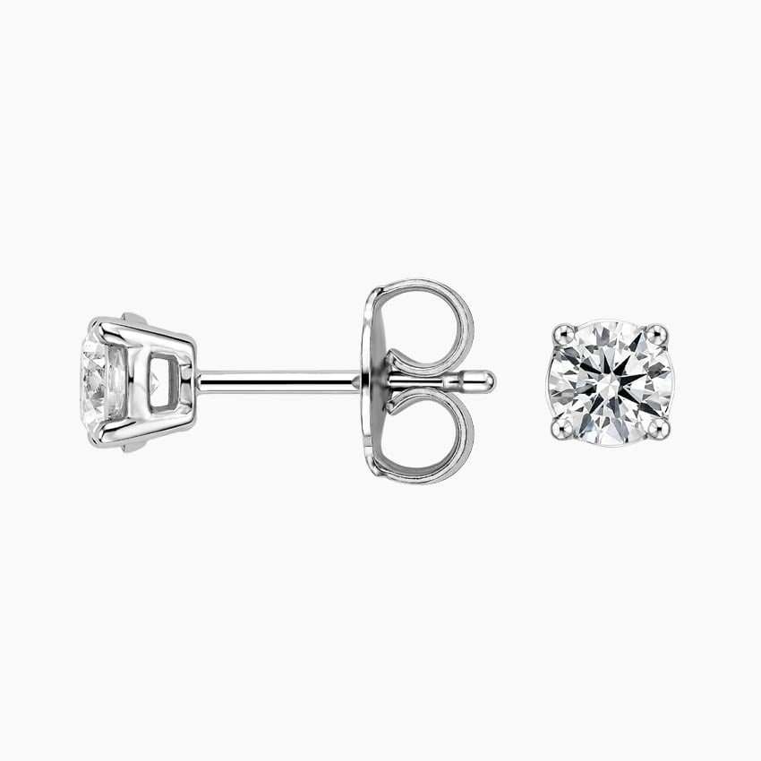 Four Prong Diamond Stud Earrings