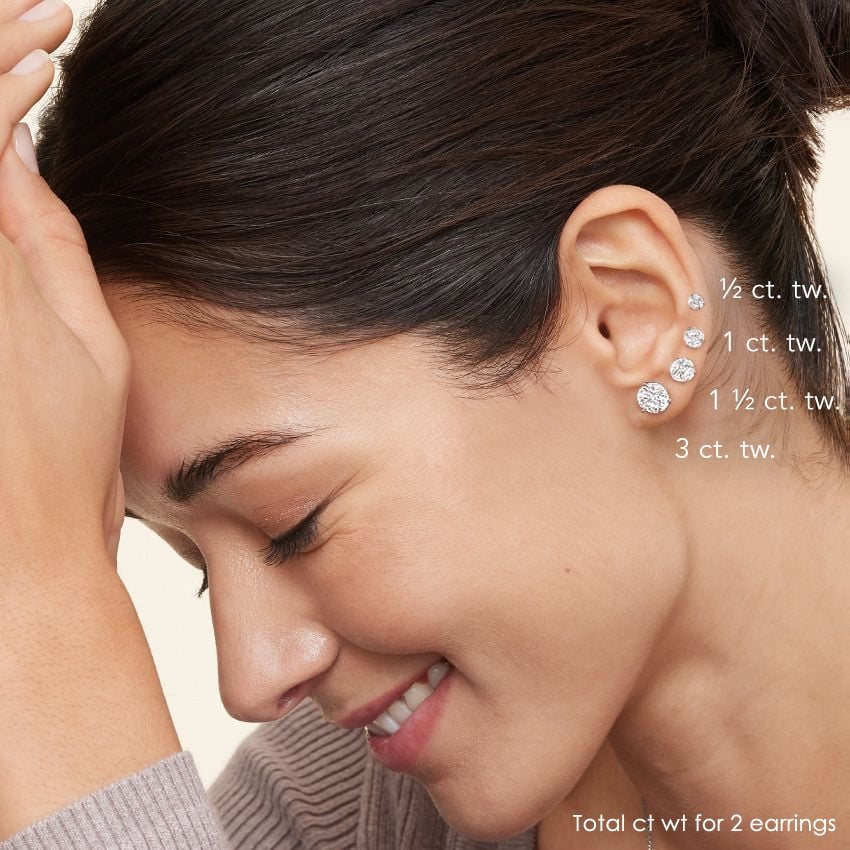 Four Prong Diamond Stud Earrings