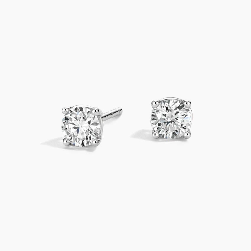 Four Prong Diamond Stud Earrings