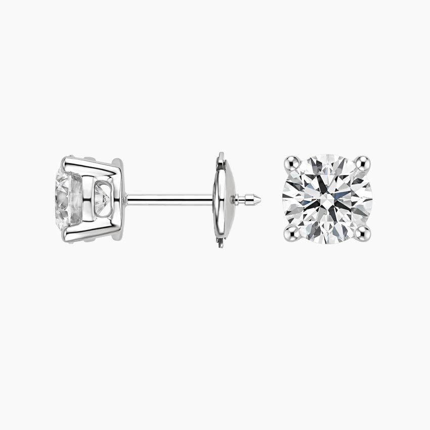 Four Prong Diamond Stud Earrings