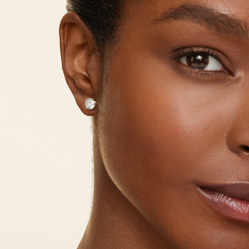 Four Prong Diamond Stud Earrings