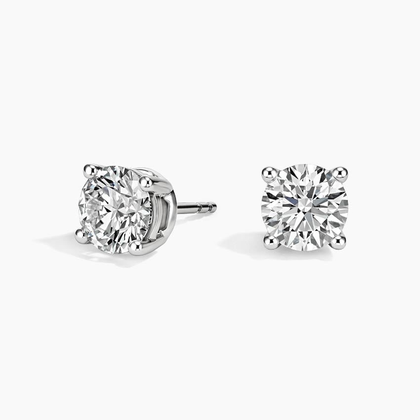 Four Prong Diamond Stud Earrings
