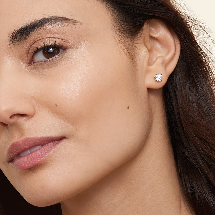 Four Prong Diamond Stud Earrings