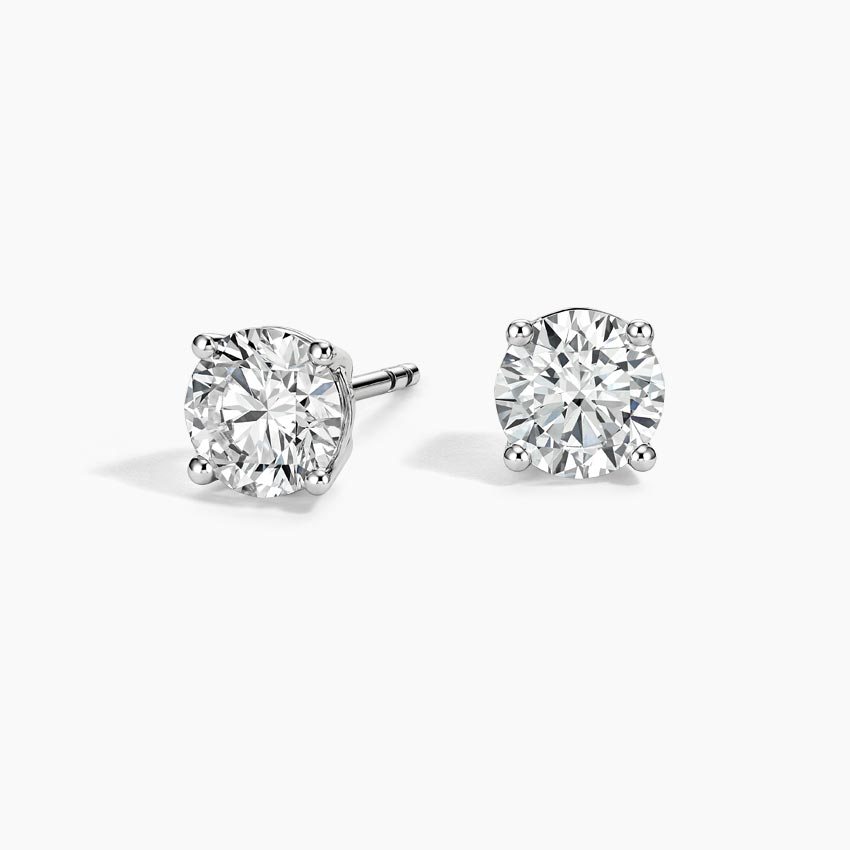 Four Prong Diamond Stud Earrings