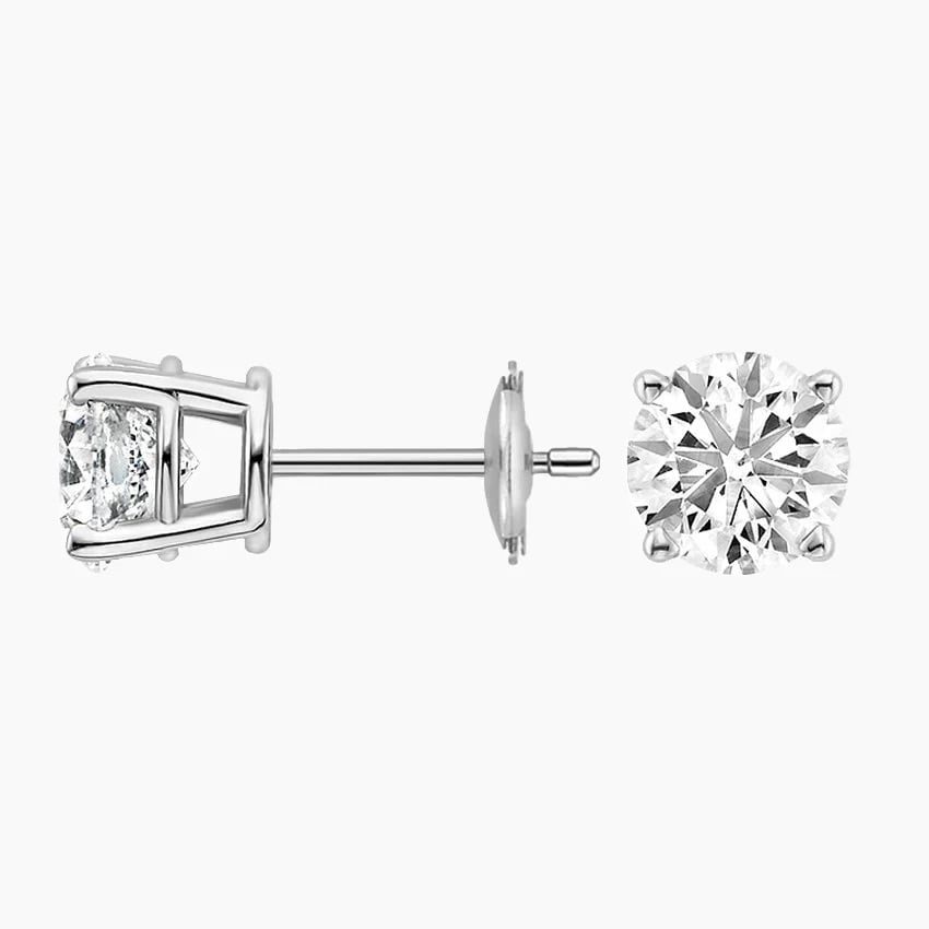 Four Prong Diamond Stud Earrings