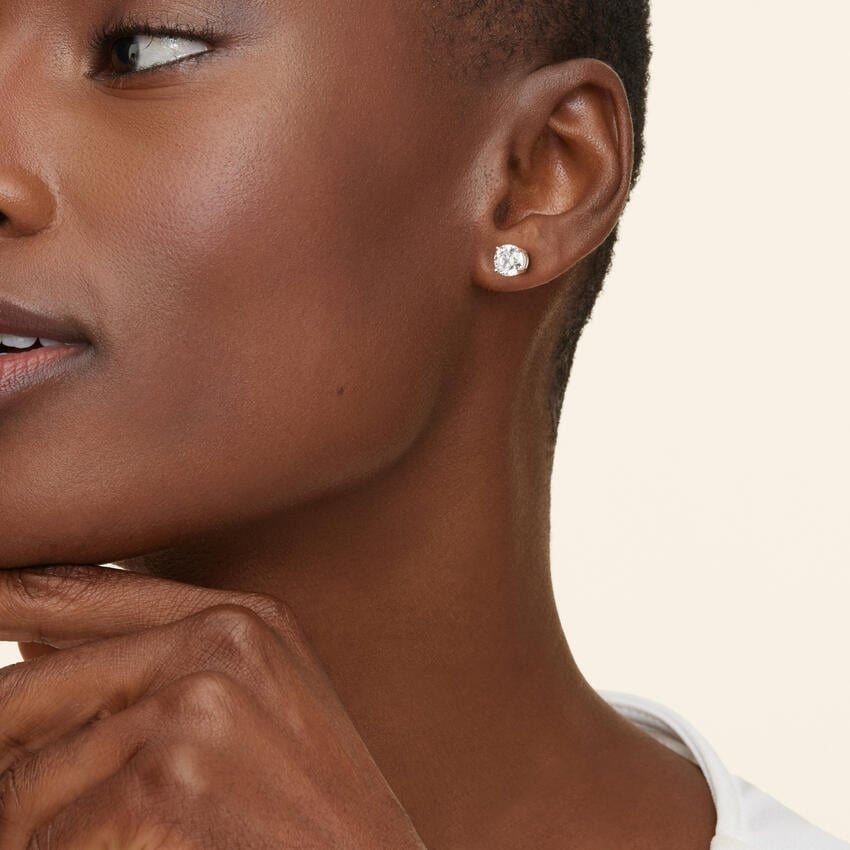 Four Prong Diamond Stud Earrings