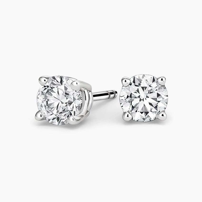 Four Prong Diamond Stud Earrings