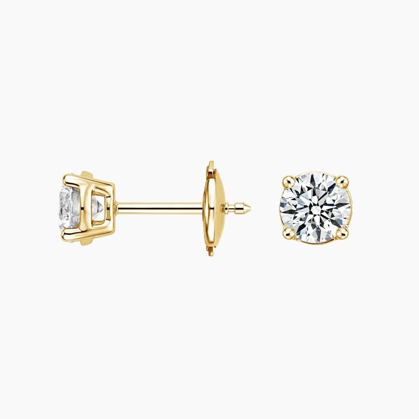 Four Prong Diamond Stud Earrings