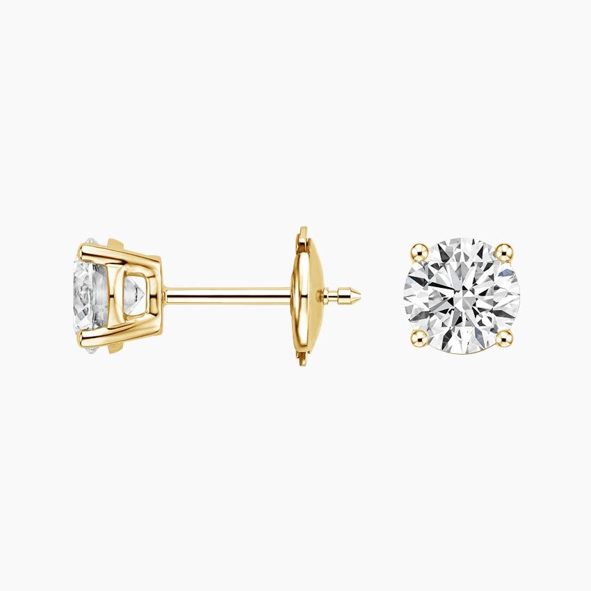 Four Prong Diamond Stud Earrings
