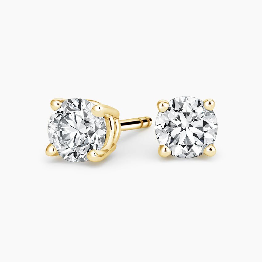 Four Prong Diamond Stud Earrings