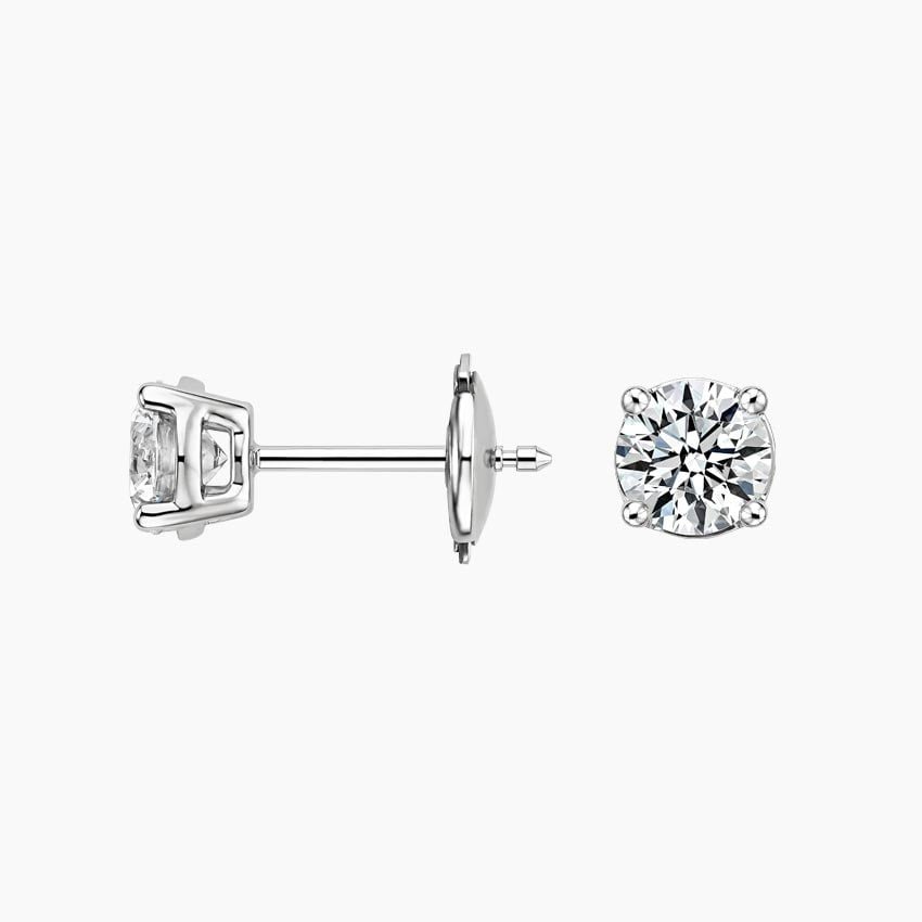 Four Prong Diamond Stud Earrings