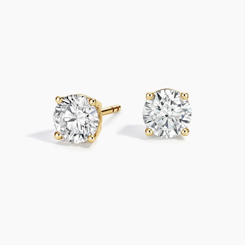Four Prong Diamond Stud Earrings