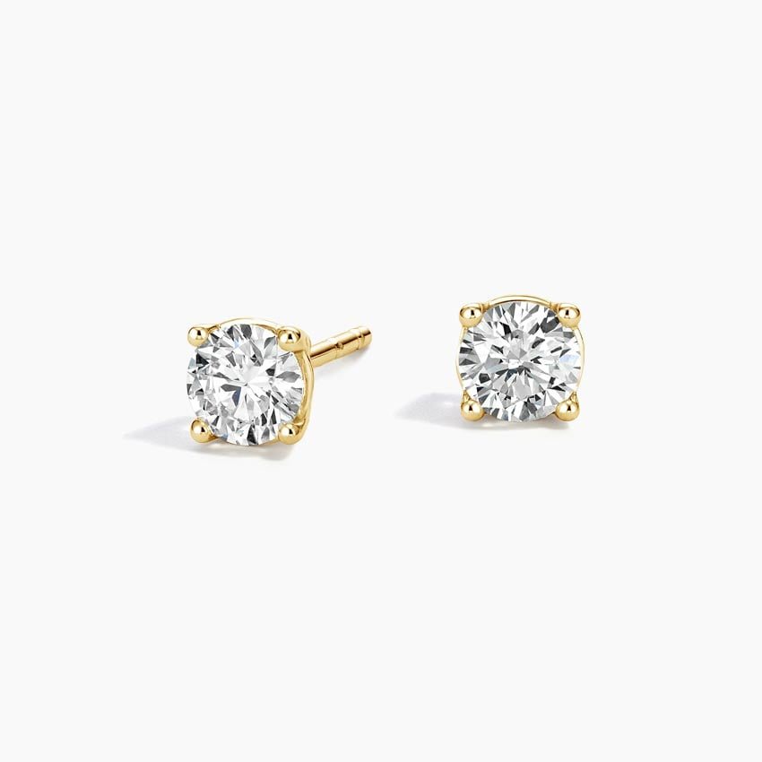 Four Prong Diamond Stud Earrings