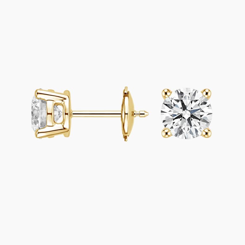 Four Prong Diamond Stud Earrings