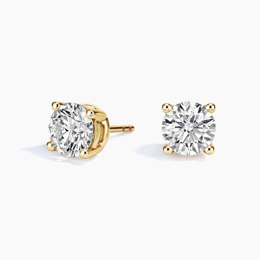 Four Prong Diamond Stud Earrings