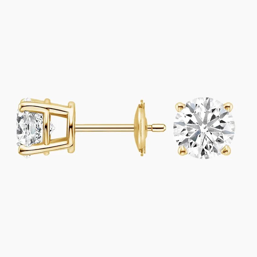 Four Prong Diamond Stud Earrings