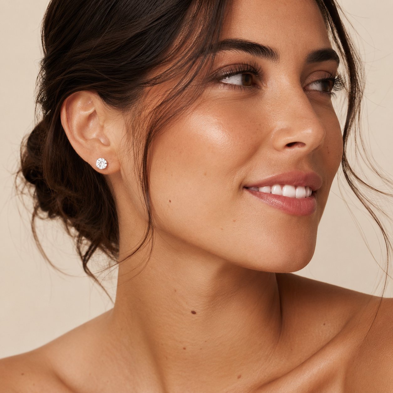 Four Prong Diamond Stud Earrings