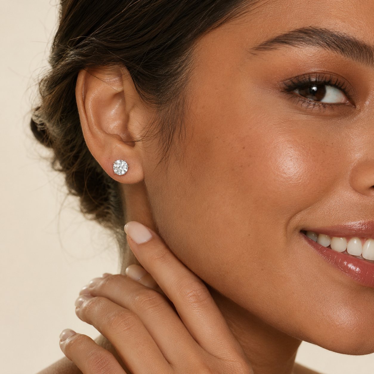 Four Prong Diamond Stud Earrings