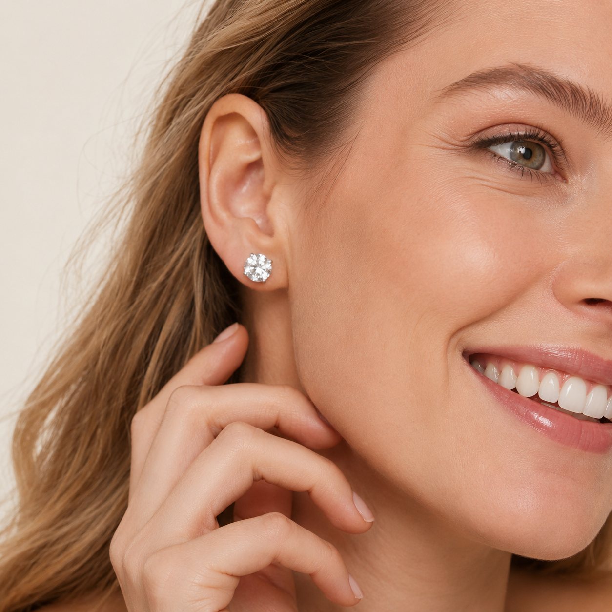 Four Prong Diamond Stud Earrings