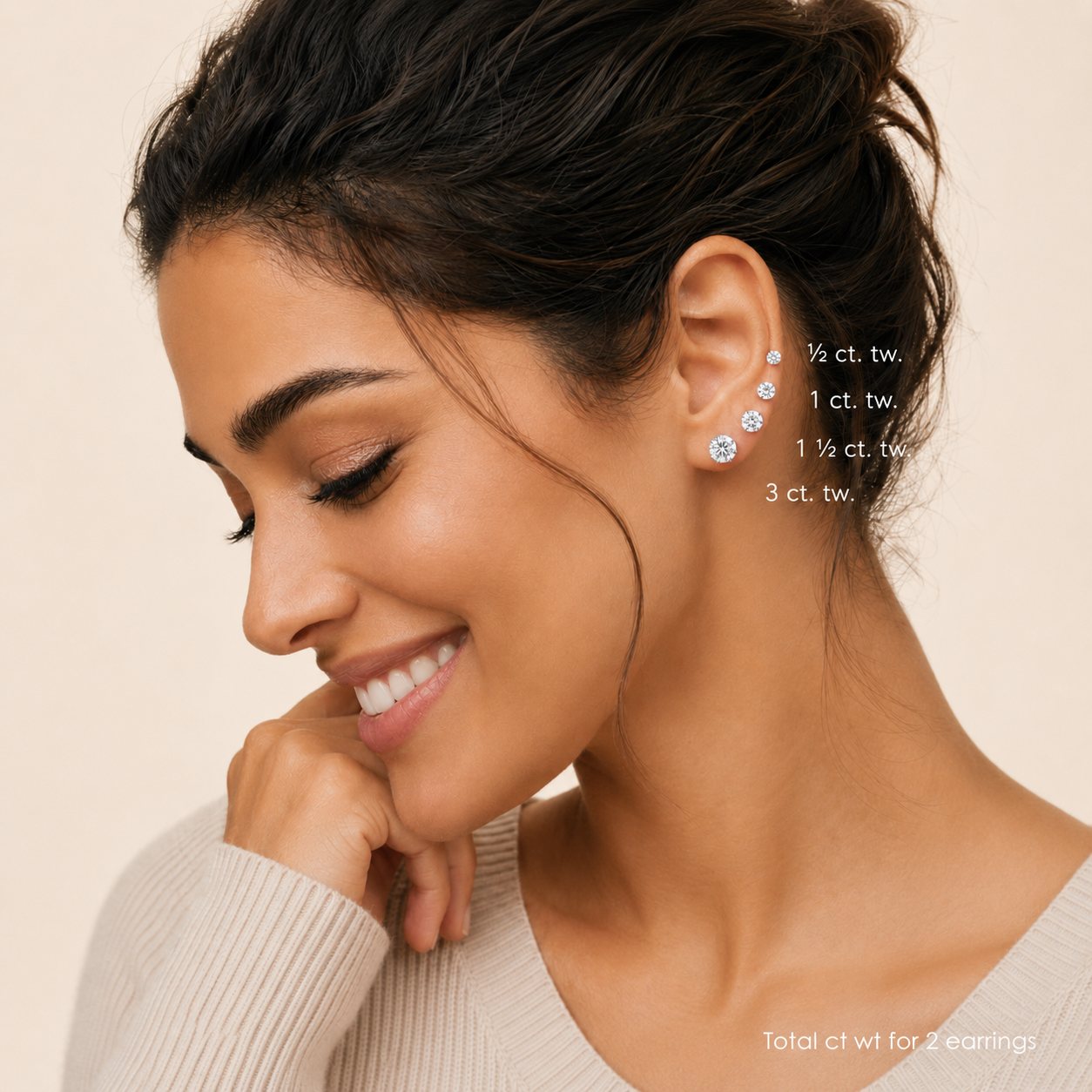 Four Prong Diamond Stud Earrings