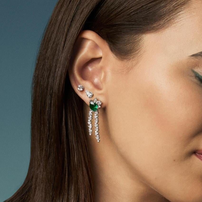Emerald Cascade Drop Earrings