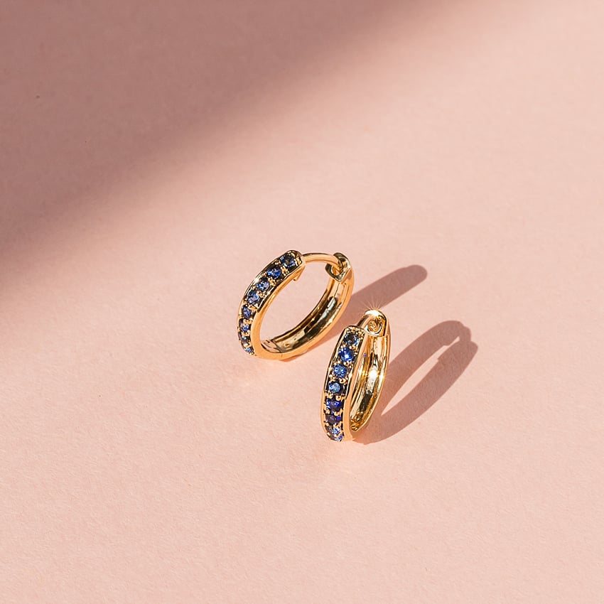 Sapphire Pavé Huggies