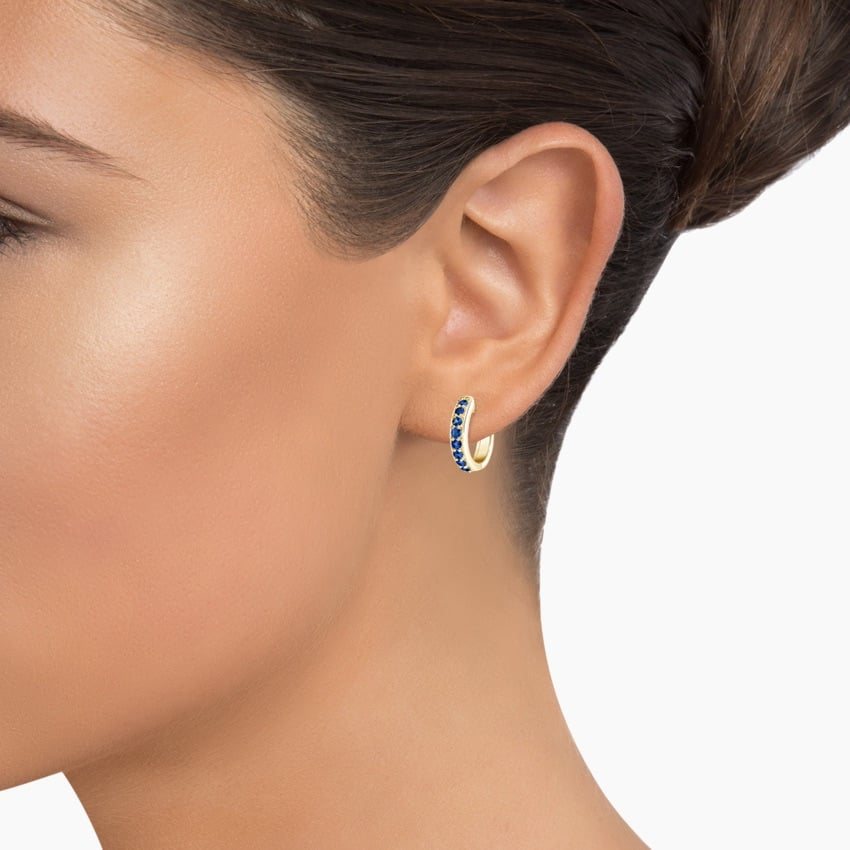 Sapphire Pavé Huggies