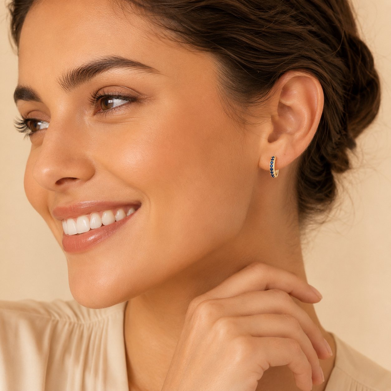 Sapphire Pavé Huggies