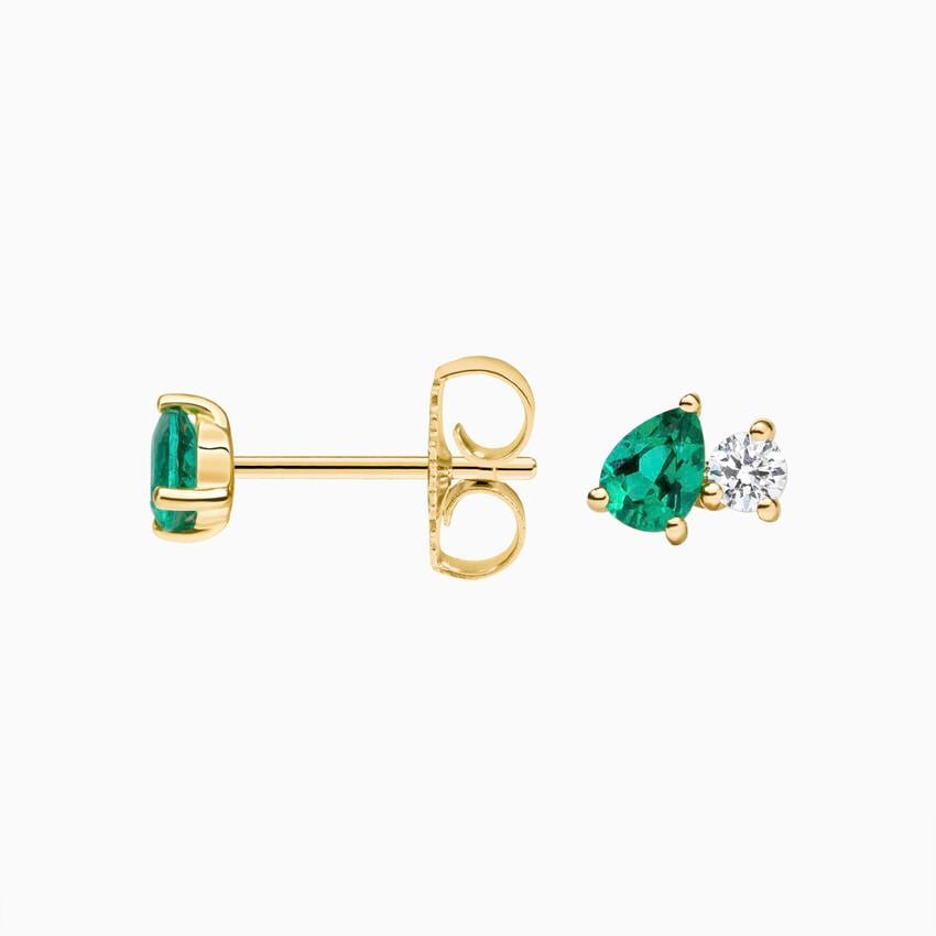 Pear Gemstone Duet Stud Earrings