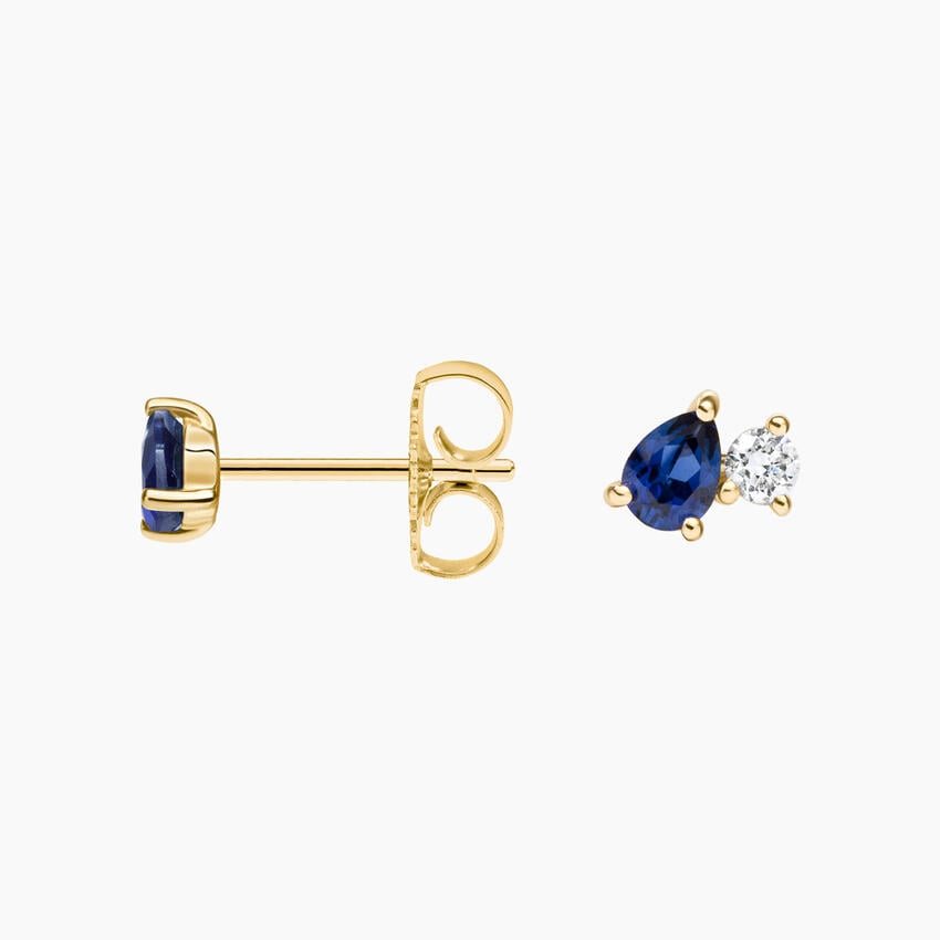 Pear Gemstone Duet Stud Earrings