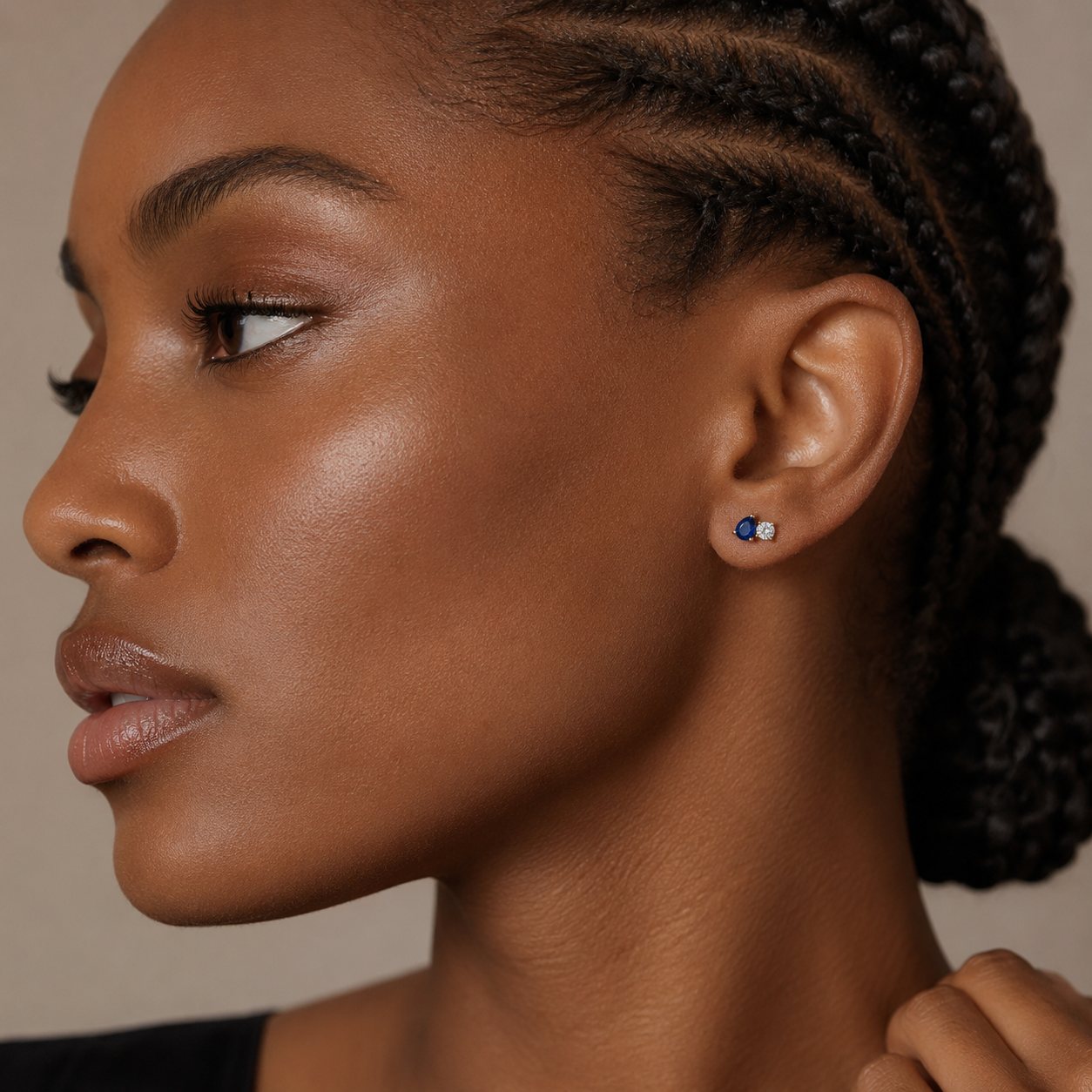 Pear Gemstone Duet Stud Earrings