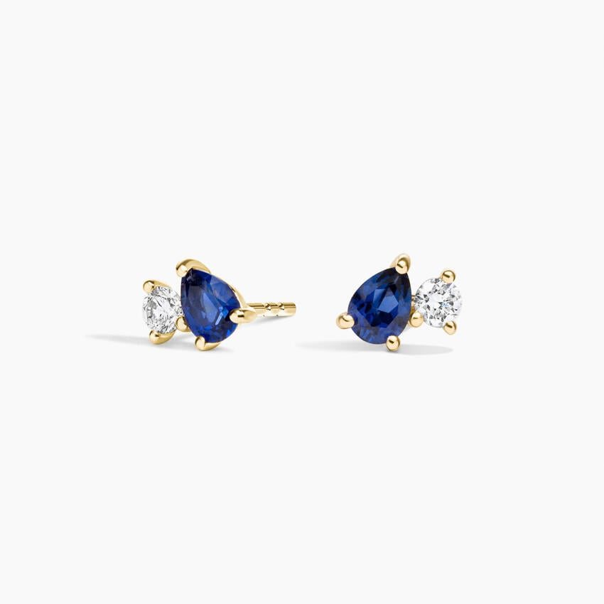 Pear Gemstone Duet Stud Earrings