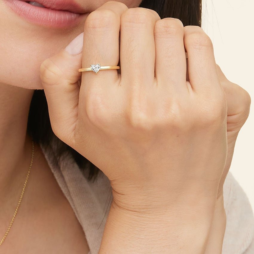 Heart Solitaire Diamond Ring