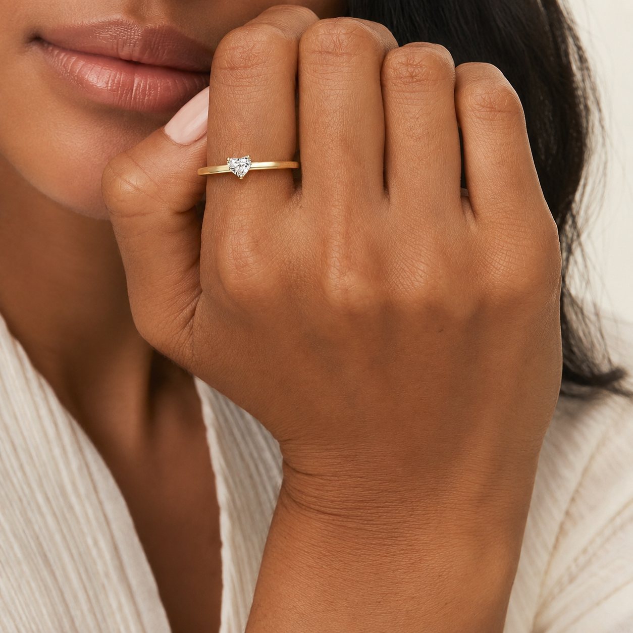 Heart Solitaire Diamond Ring