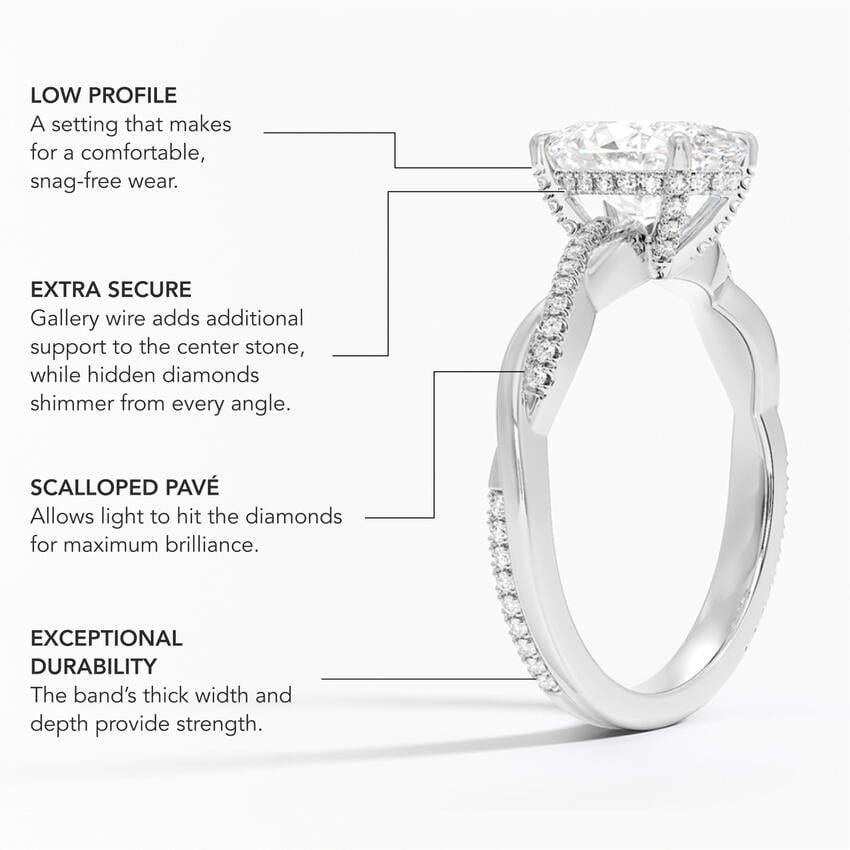 Twisted Vine Hidden Halo Ring