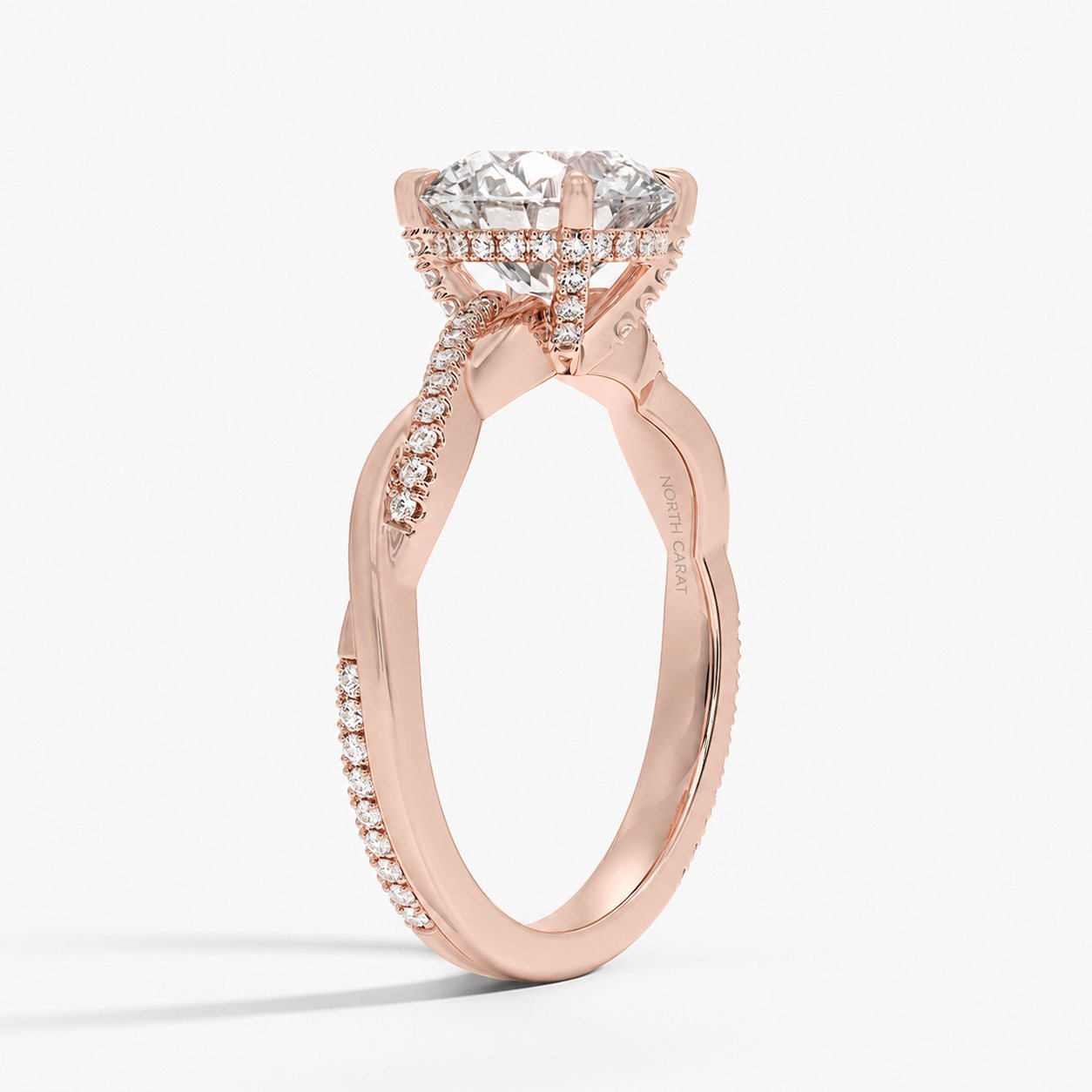 Twisted Vine Hidden Halo Ring