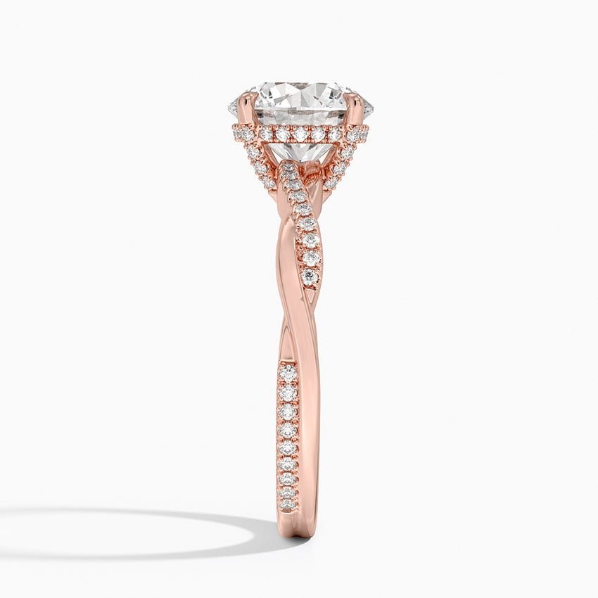 Twisted Vine Hidden Halo Ring