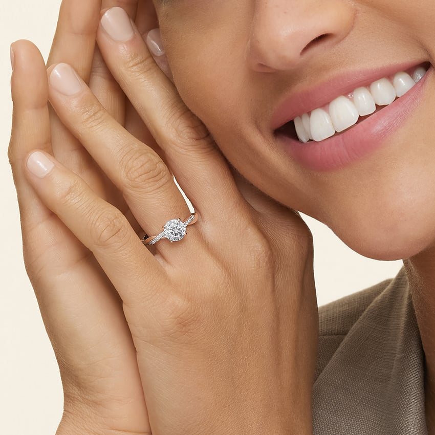 Twisted Vine Hidden Halo Ring