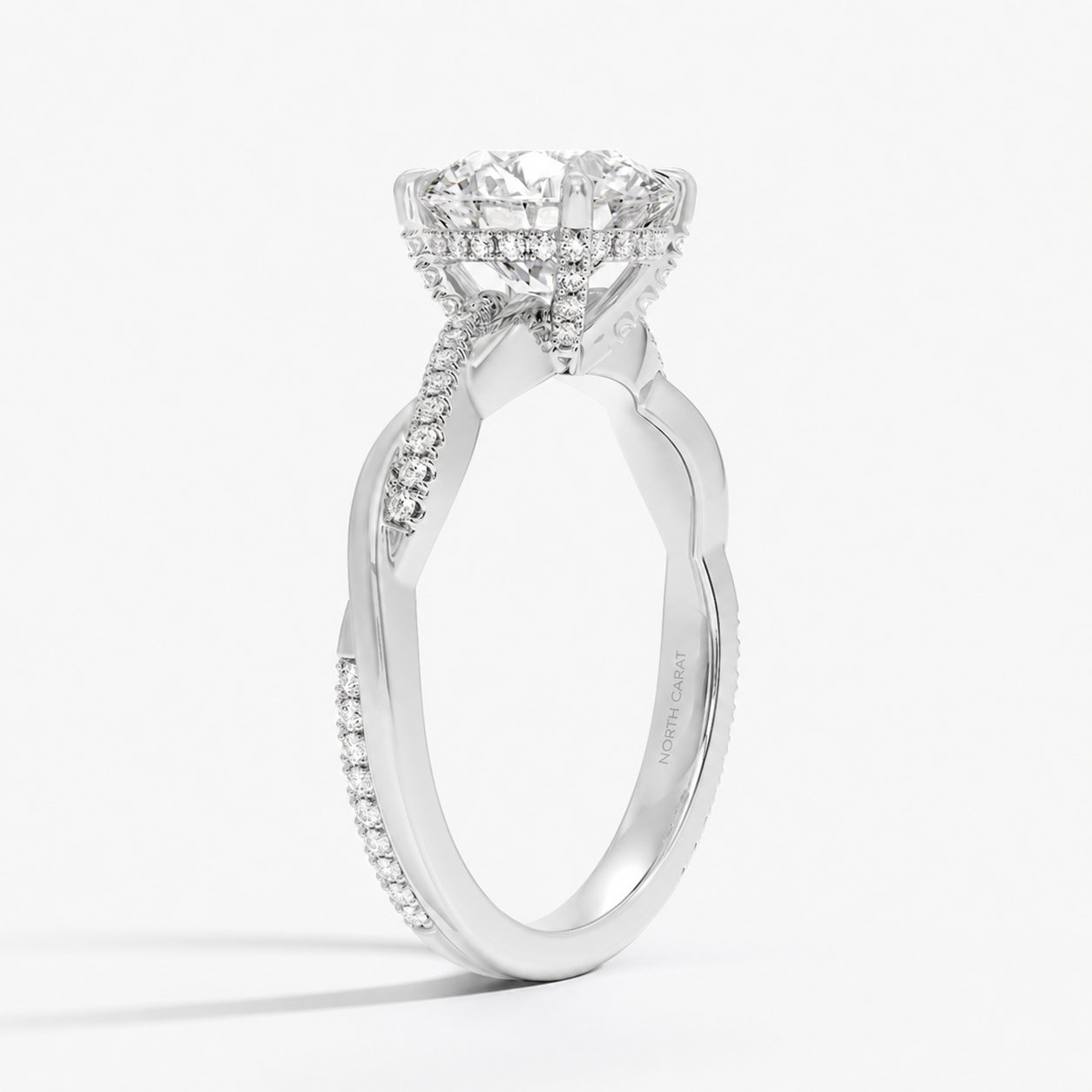 Twisted Vine Hidden Halo Ring