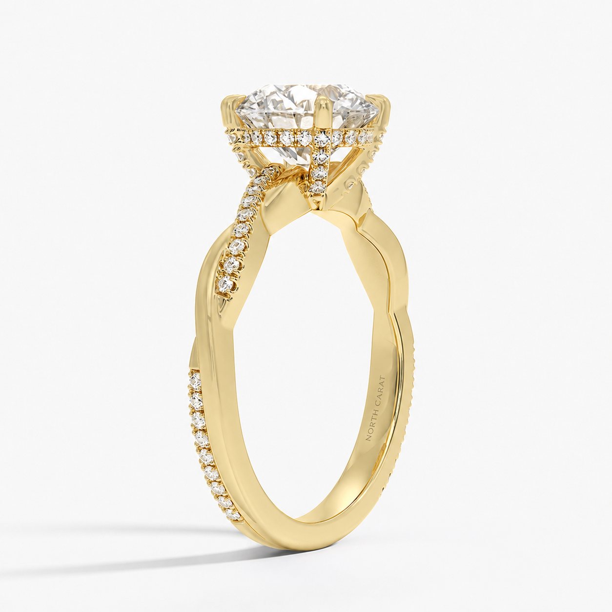 Twisted Vine Hidden Halo Ring