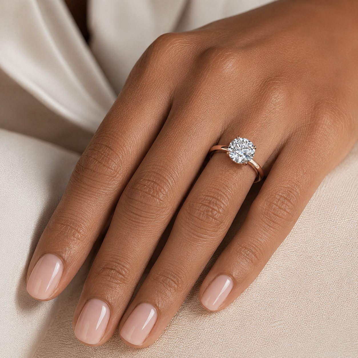 Minimal Round Solitaire Ring
