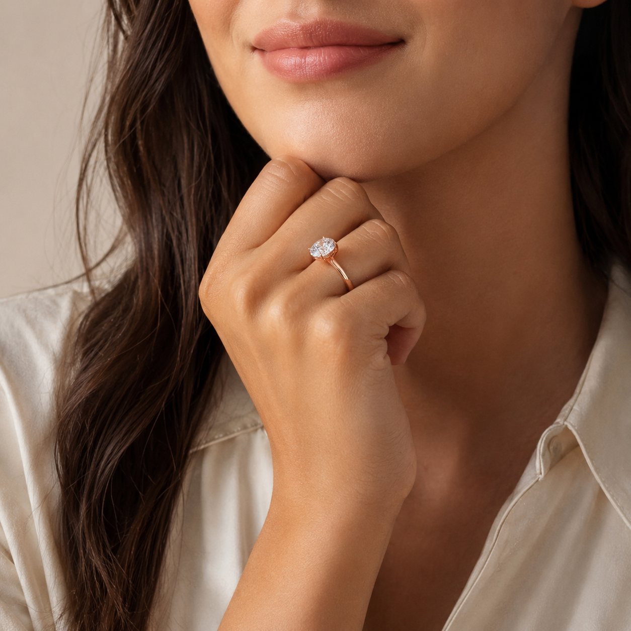 Minimal Round Solitaire Ring