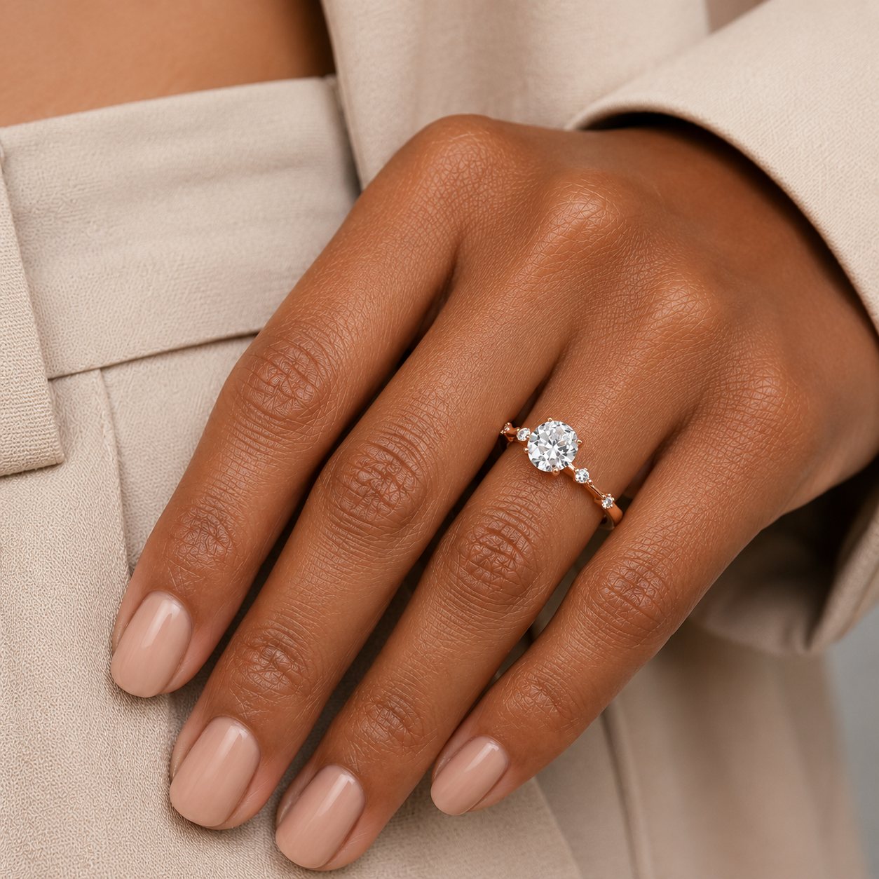 Petite Pavé Shoulder Ring