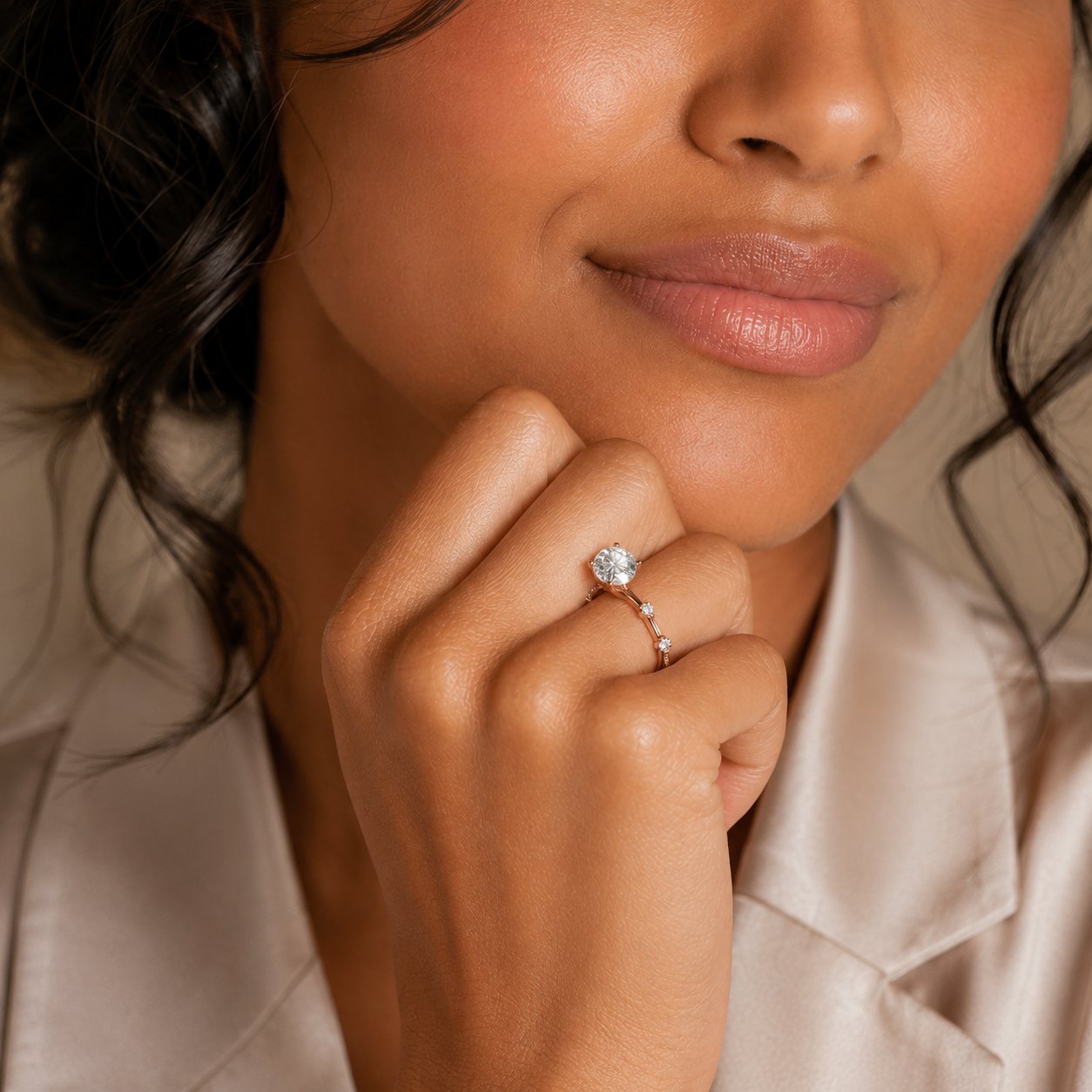 Petite Pavé Shoulder Ring