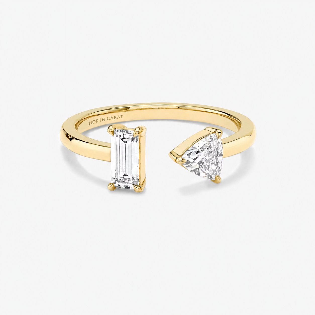 Mixed Cut Open Cuff Ring